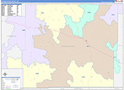 Powder River County Wall Map Color Cast Style